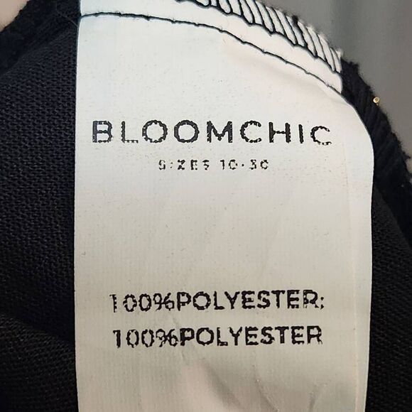 Bloomchic made for curves black dress with metallic gold design belted XL 14-16 - Picture 10 of 11